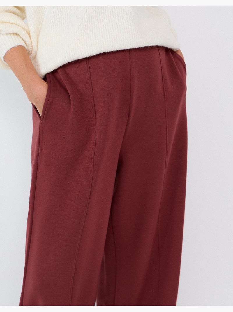 Pantalón wide leg de punto interlock, mo fashion Marrón - Kiabi