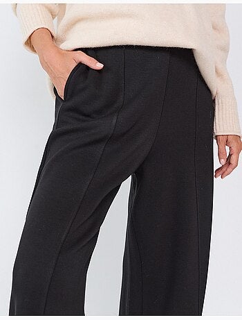 Pantalón wide leg de punto interlock, mo fashion