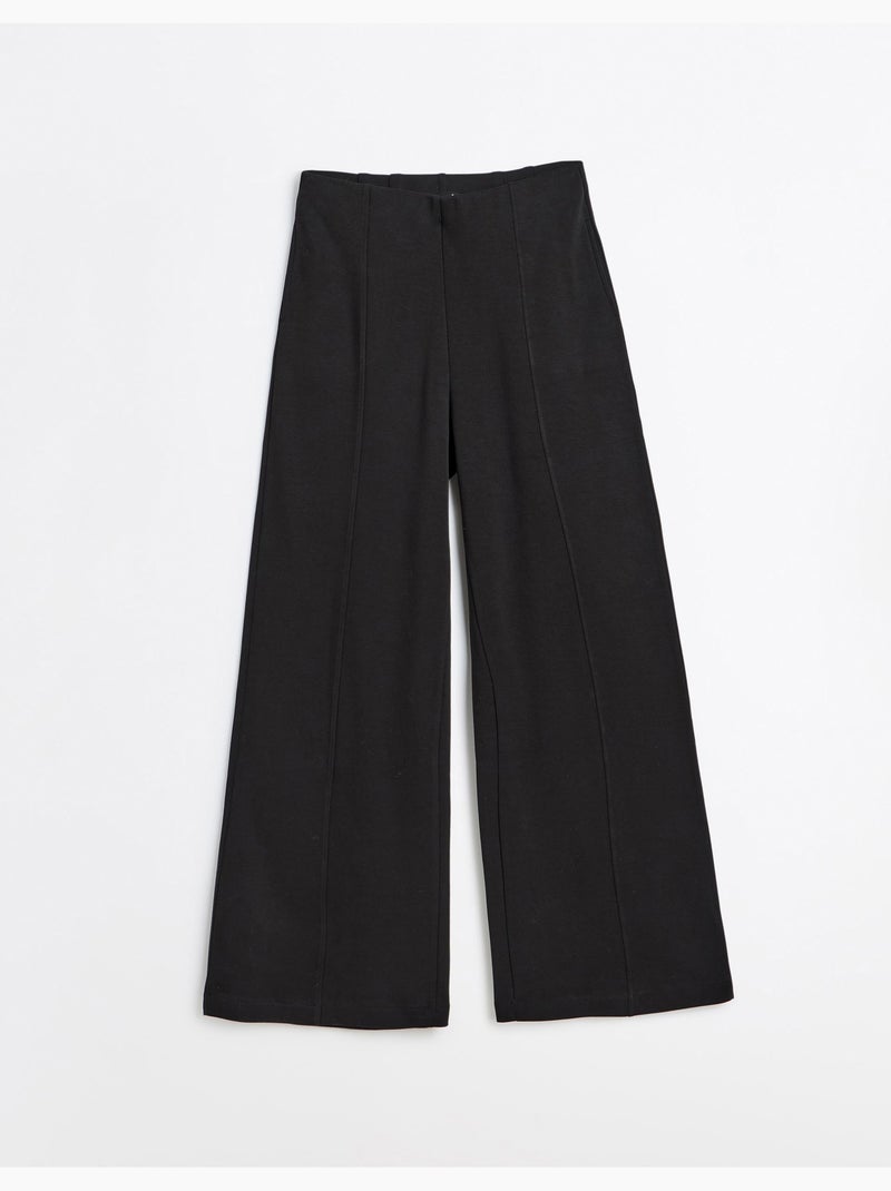 Pantalón wide leg de punto interlock, mo fashion Negro - Kiabi