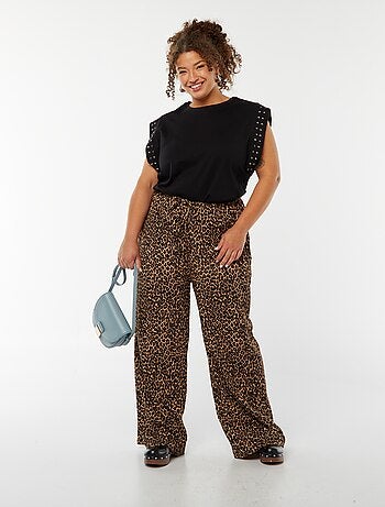 Pantalón wide leg de punto plisado