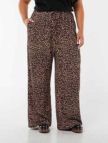 Pantalón wide leg de punto plisado