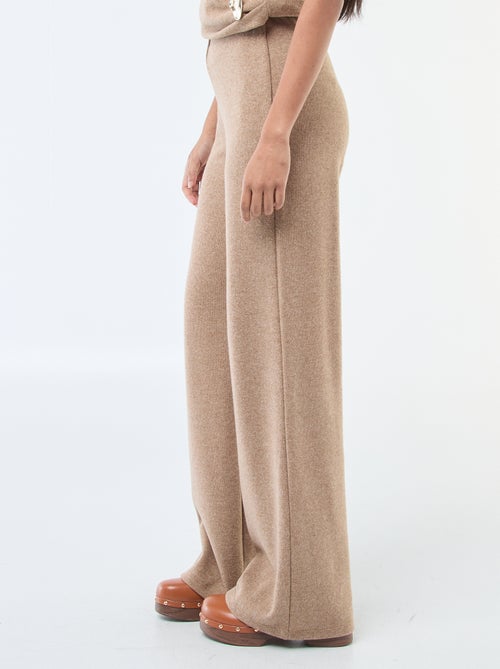 Pantalón wide leg de punto suave - Kiabi