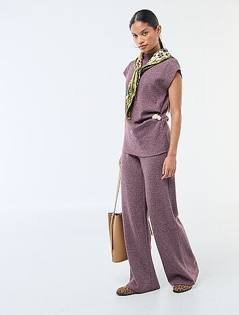 Pantalón wide leg de punto suave