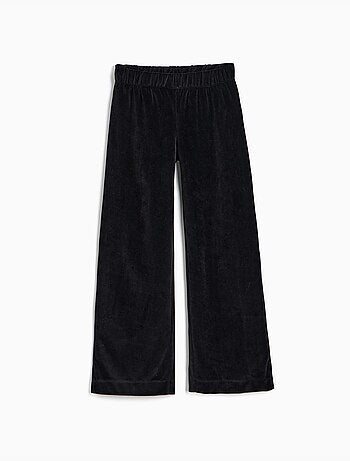 Pantalón wide leg de terciopelo, mo fashion