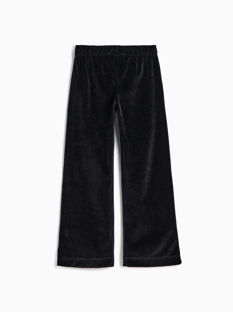 Pantalón wide leg de terciopelo, mo fashion Negro - Kiabi