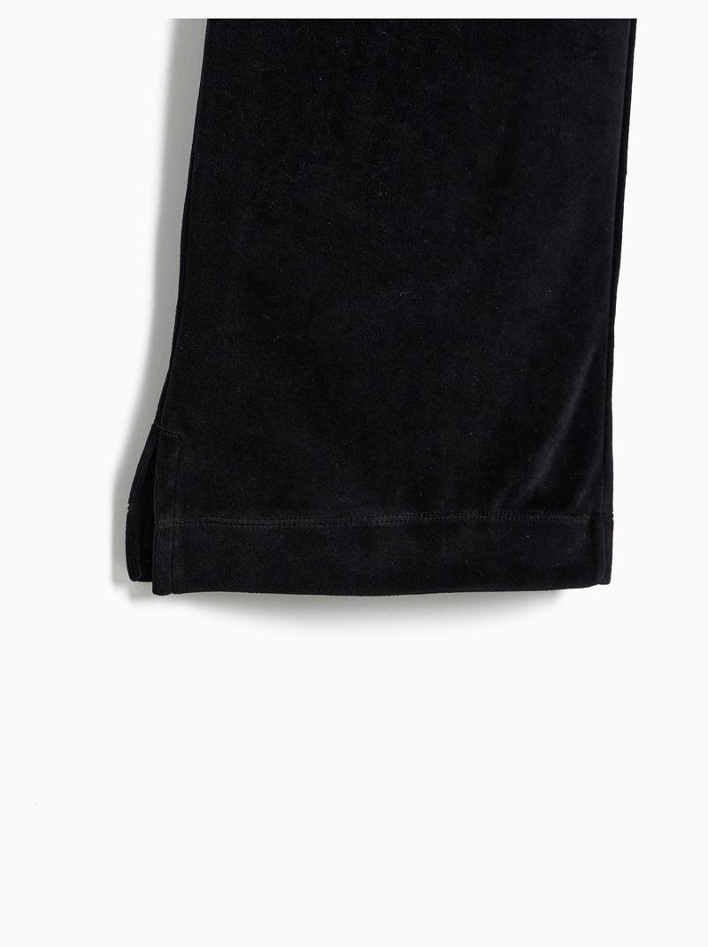 Pantalón wide leg de terciopelo, mo fashion Negro - Kiabi