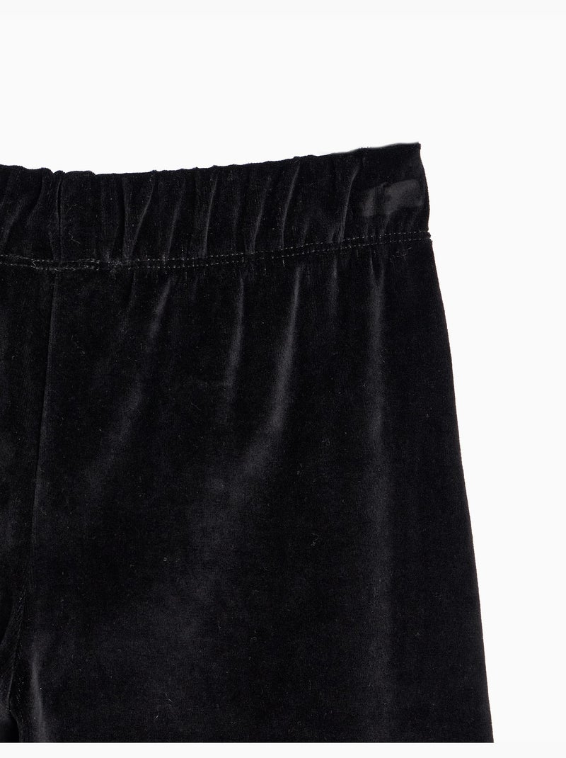 Pantalón wide leg de terciopelo, mo fashion Negro - Kiabi