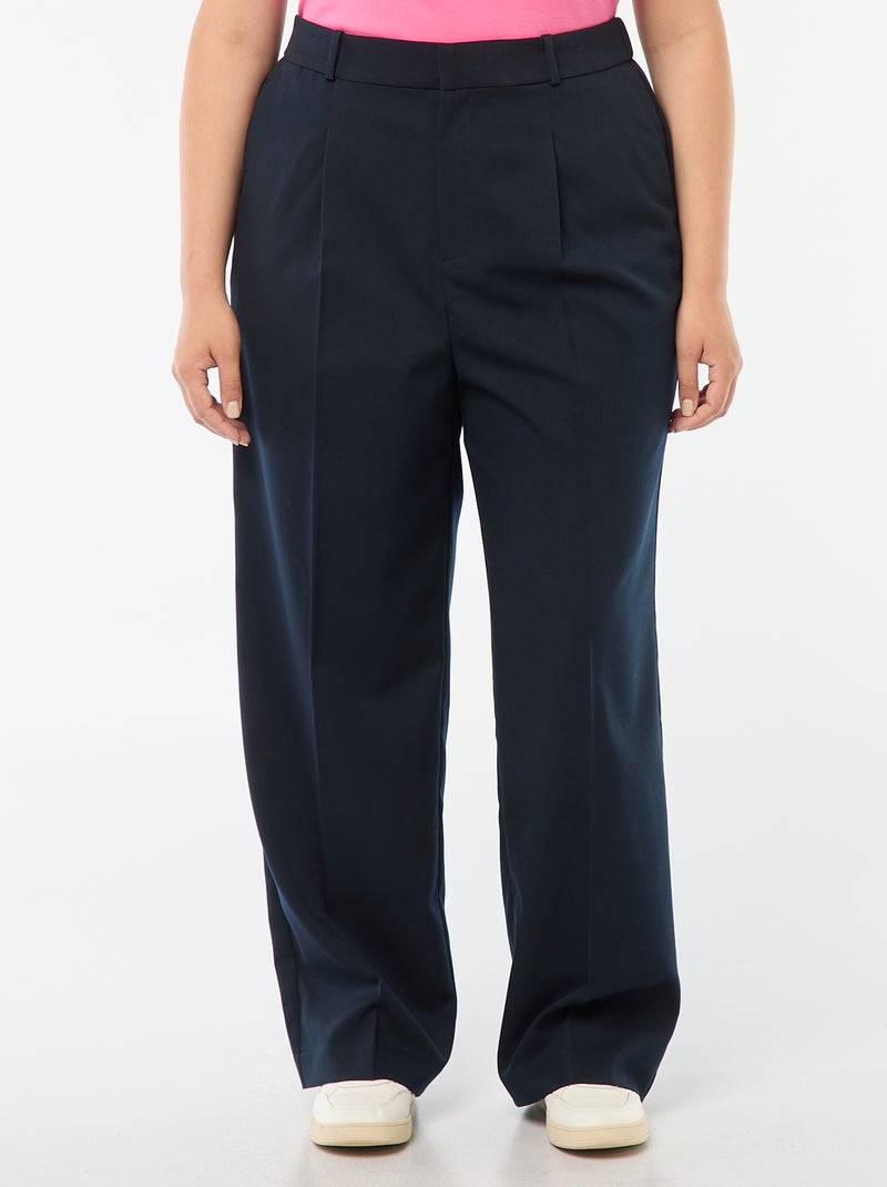 Pantalón wide leg de tiro alto Azul - Kiabi