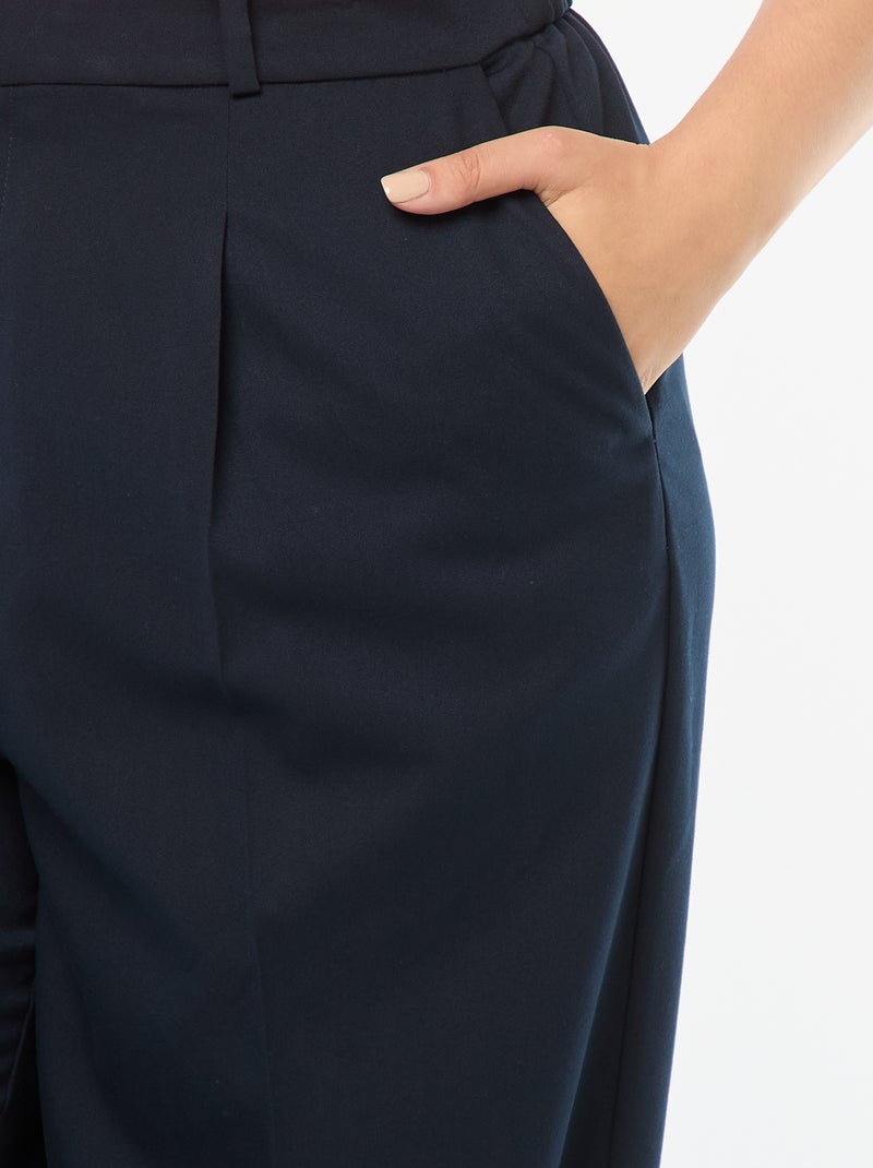 Pantalón wide leg de tiro alto Azul - Kiabi