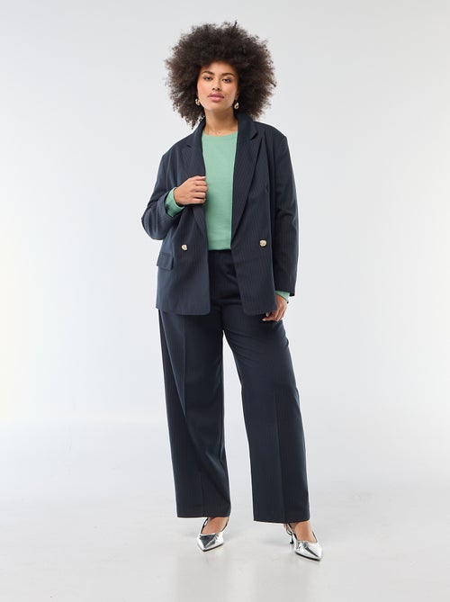 Pantalón wide leg de tiro alto - Kiabi