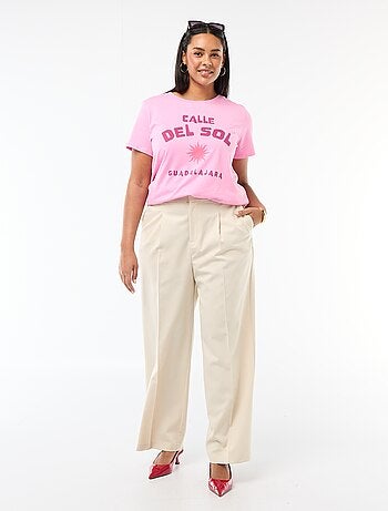 Pantalón wide leg de tiro alto