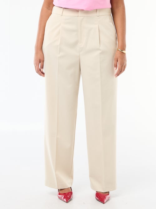 Pantalón wide leg de tiro alto - Kiabi