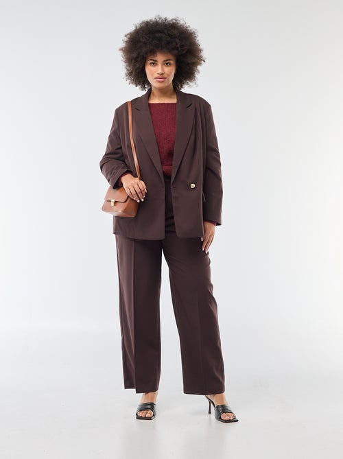 Pantalón wide leg de tiro alto - Kiabi