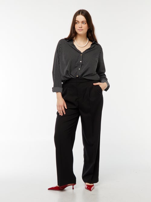 Pantalón wide leg de tiro alto - Kiabi