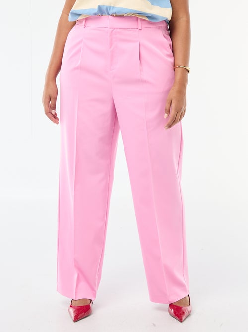 Pantalón wide leg de tiro alto - Kiabi