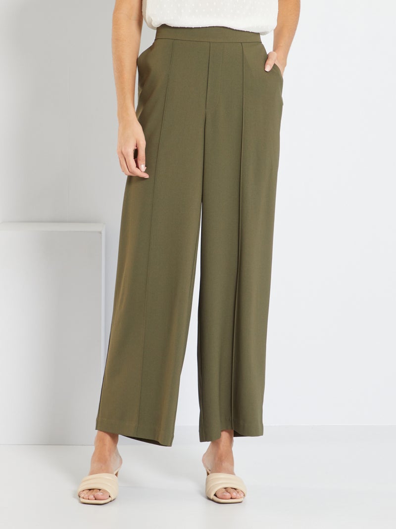 Pantalón wide leg estampado KAKI - Kiabi