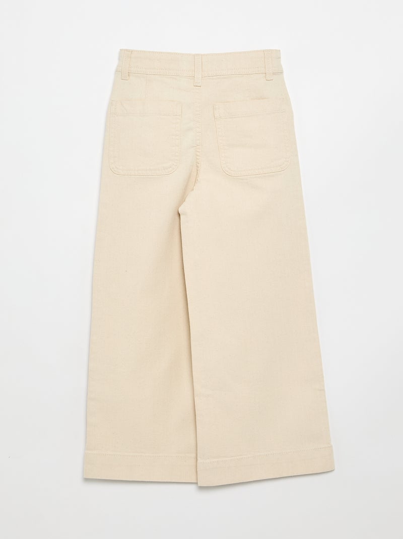 Pantalón wide leg fit / corte ancho Blanco - Kiabi