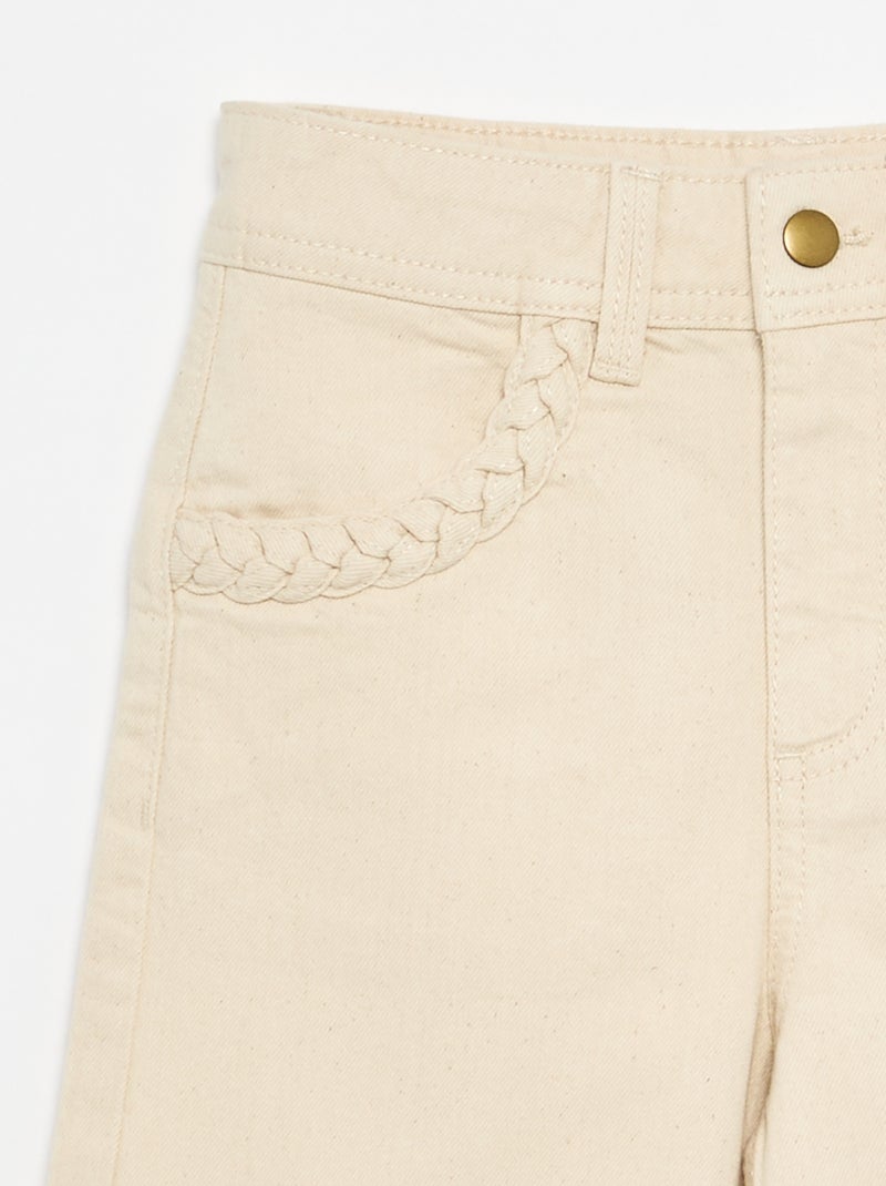 Pantalón wide leg fit / corte ancho Blanco - Kiabi