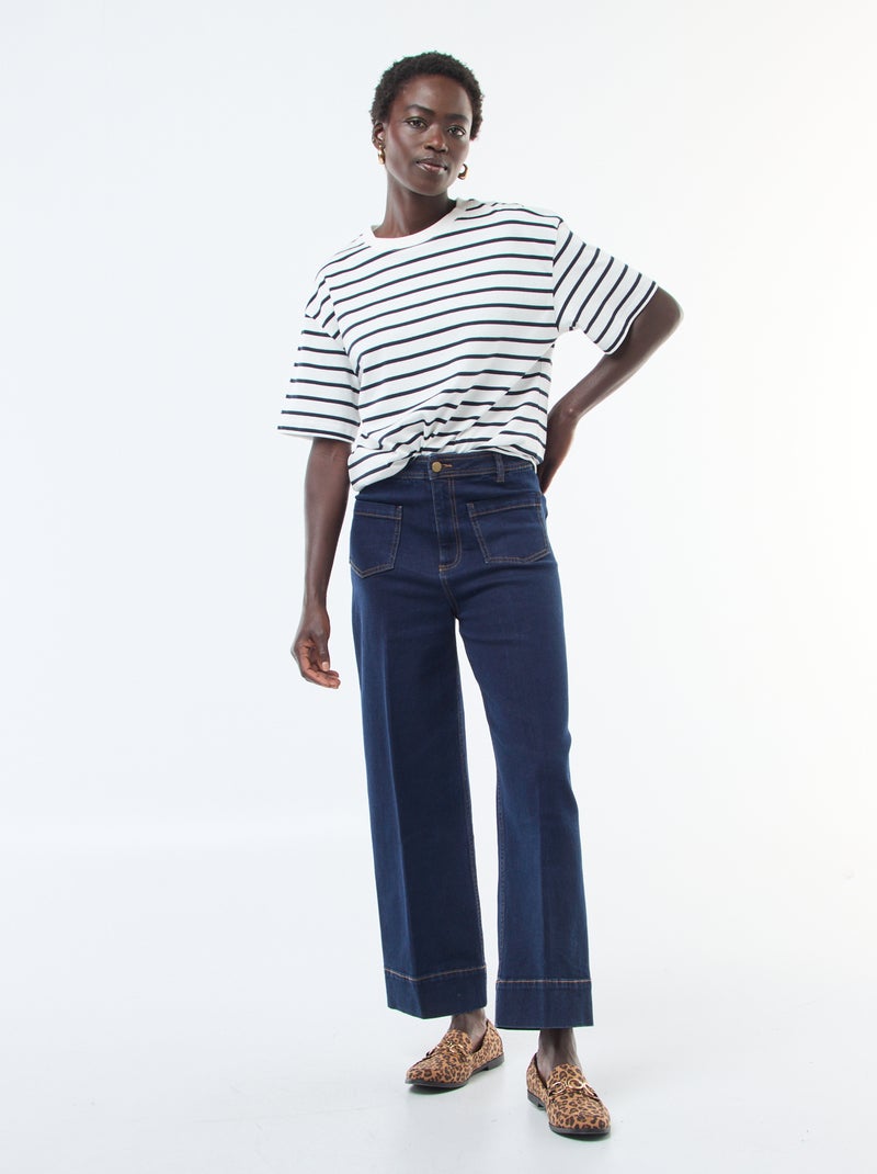 Pantalón wide leg liso Azul - Kiabi