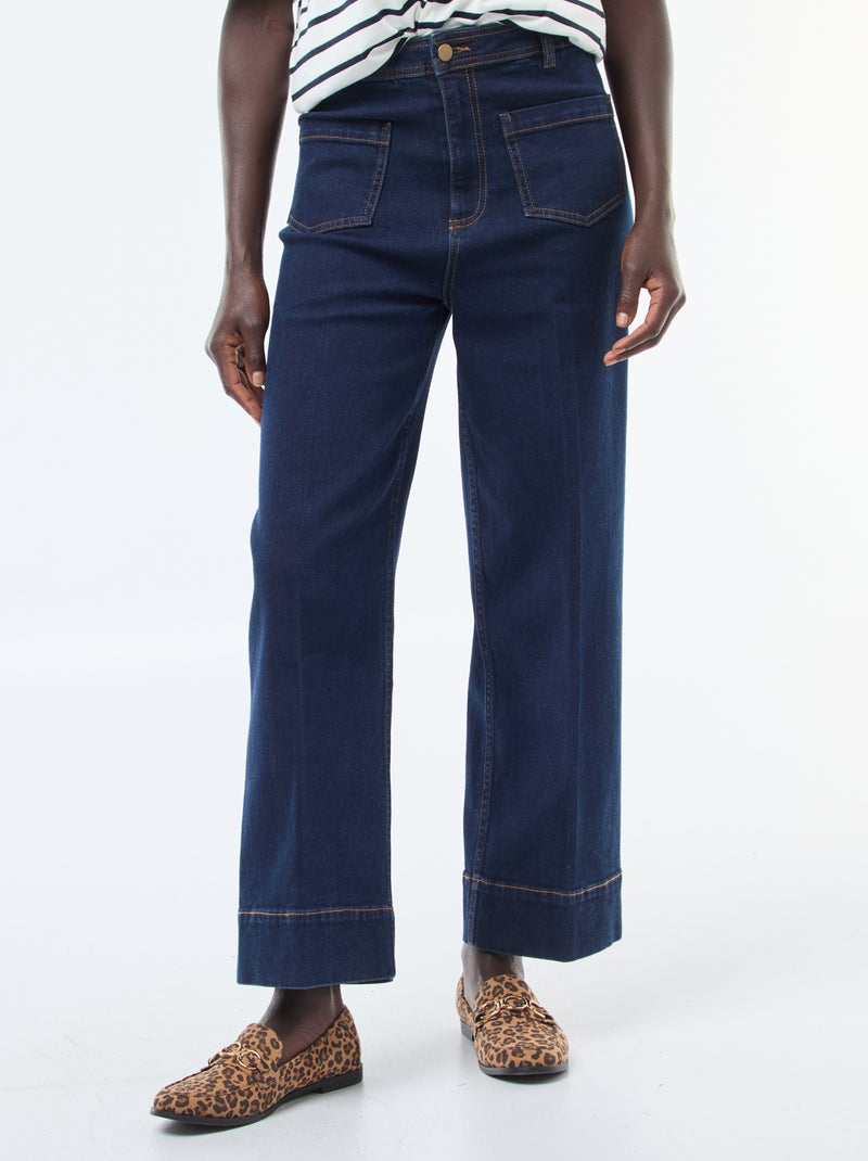 Pantalón wide leg liso Azul - Kiabi