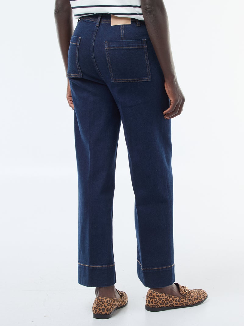 Pantalón wide leg liso Azul - Kiabi