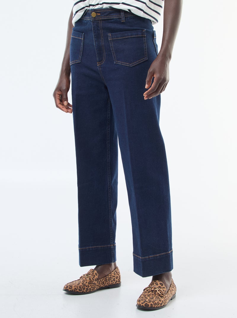 Pantalón wide leg liso Azul - Kiabi