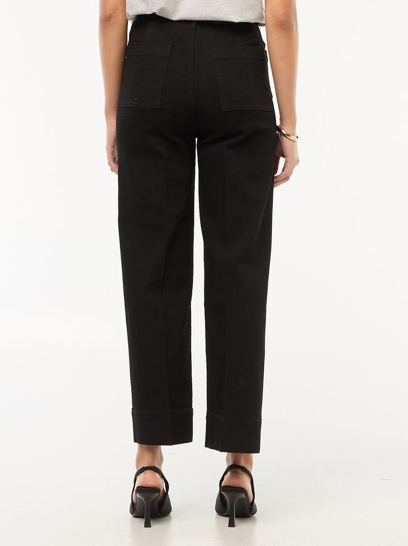 Pantalón wide leg liso Negro - Kiabi