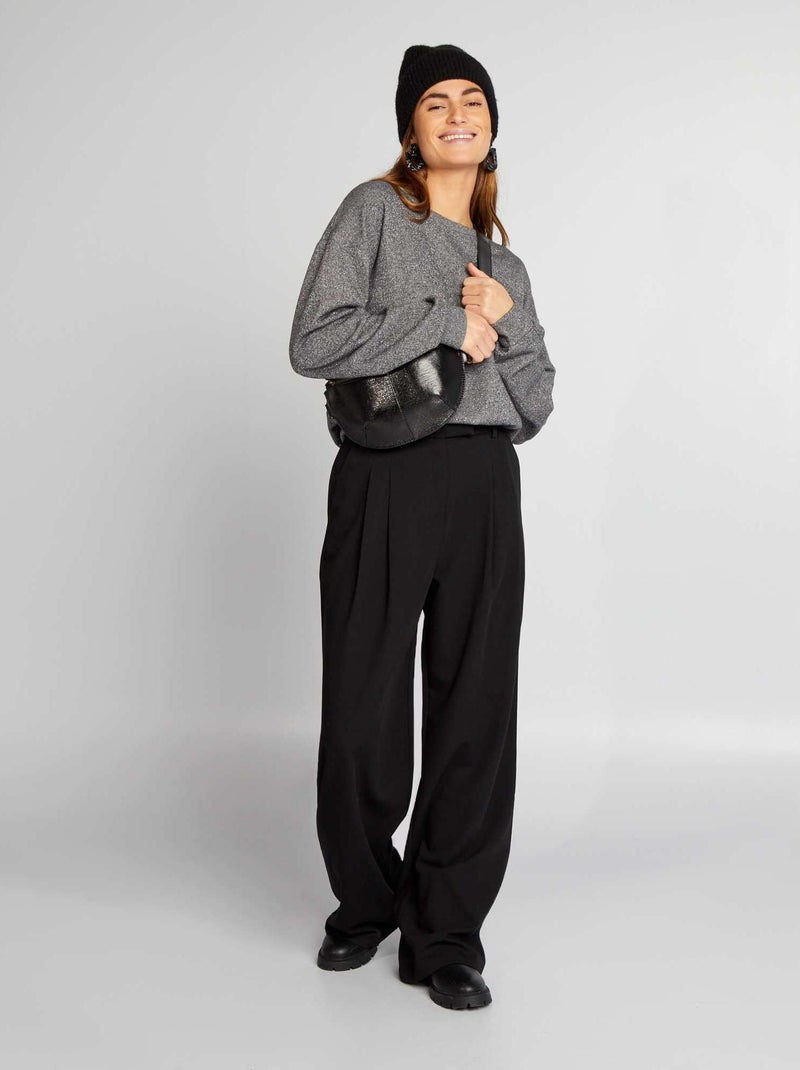 Pantalón wide leg negro - Kiabi
