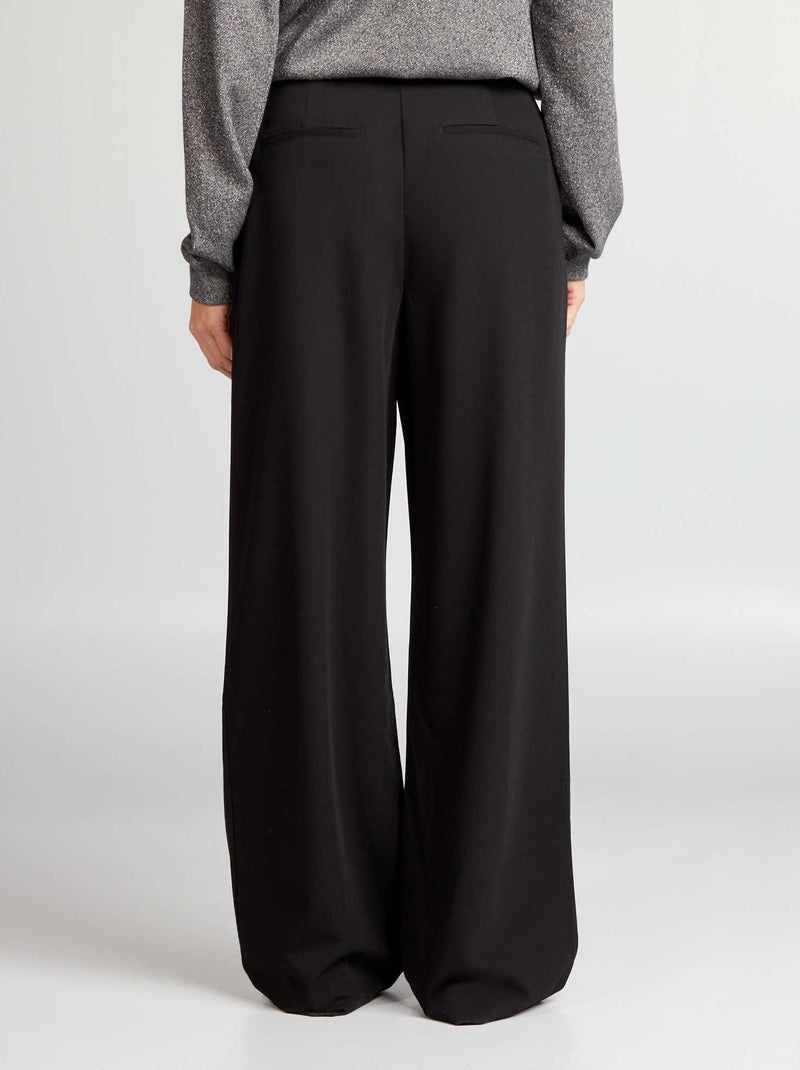 Pantalón wide leg negro - Kiabi
