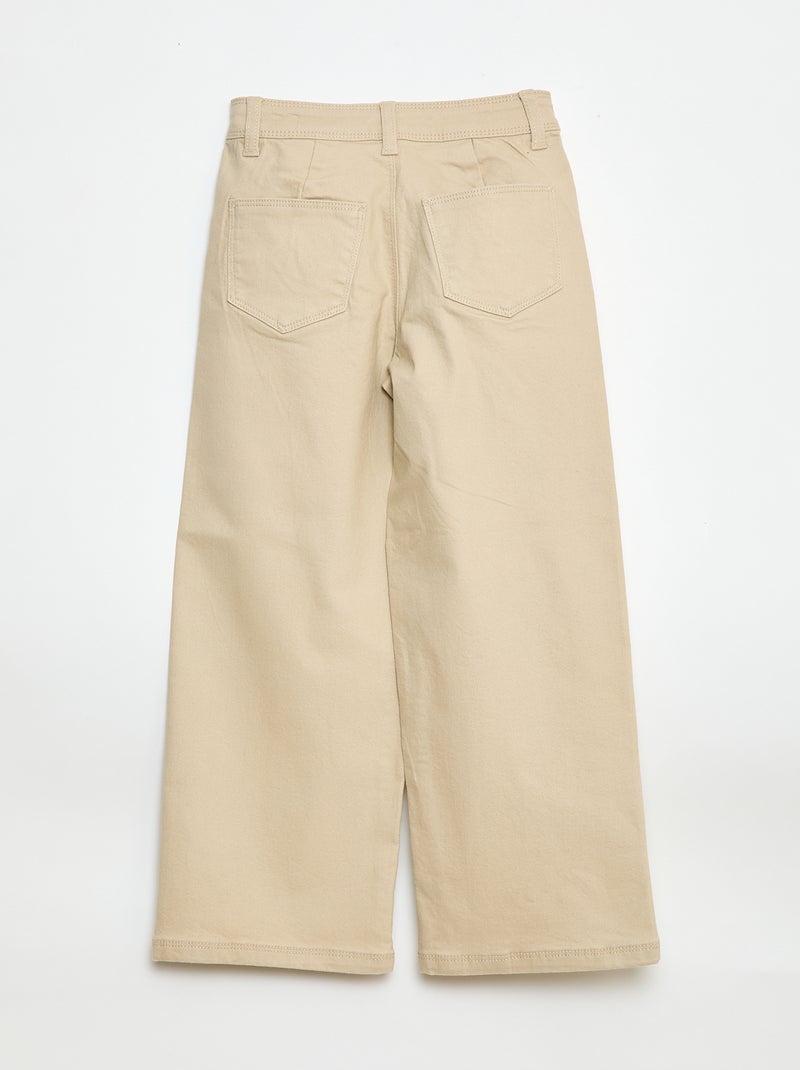 Pantalón wide leg sin bolsillos delanteros Beige - Kiabi