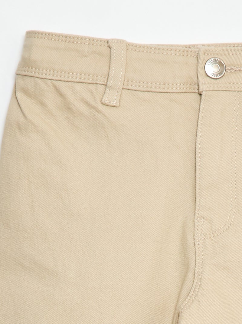 Pantalón wide leg sin bolsillos delanteros Beige - Kiabi
