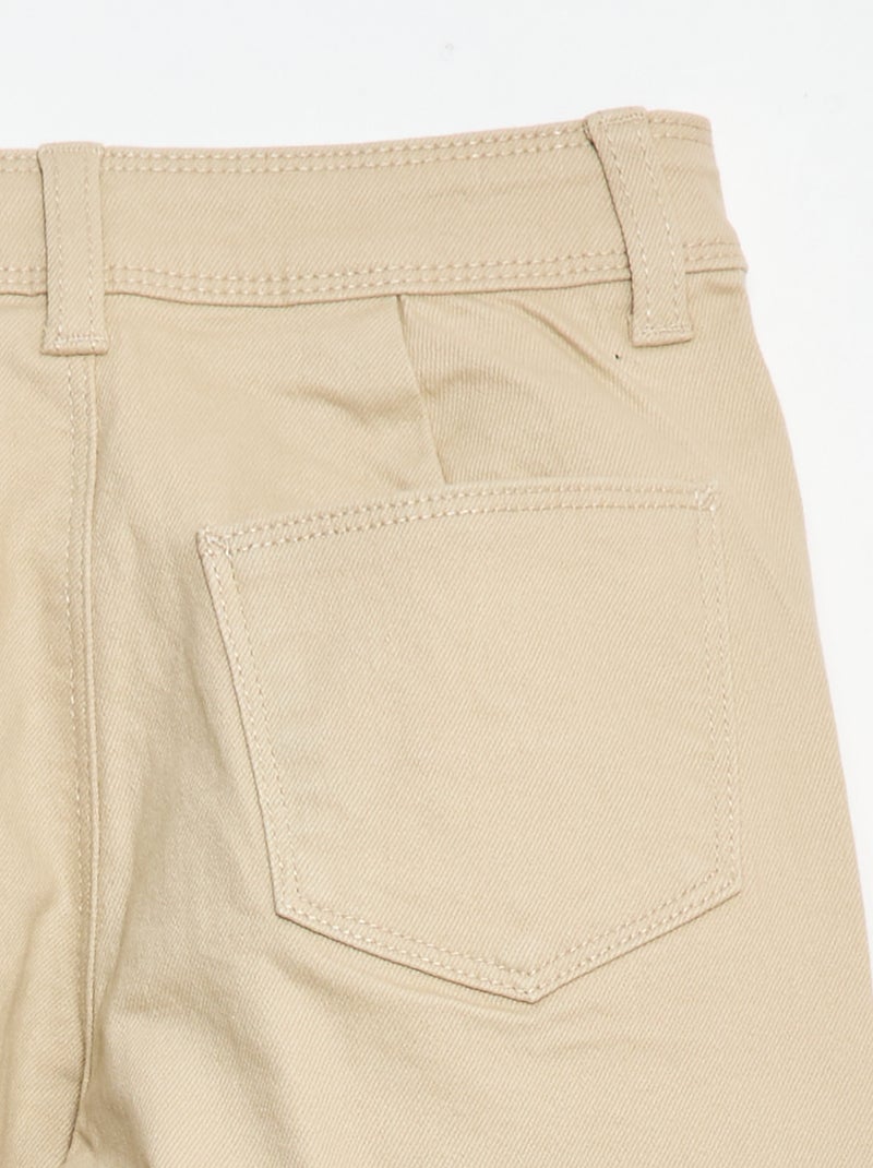 Pantalón wide leg sin bolsillos delanteros Beige - Kiabi