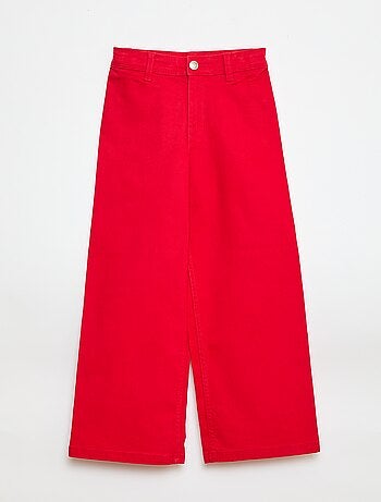 Pantalón wide leg sin bolsillos delanteros