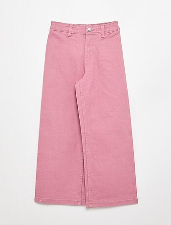 Pantalón wide leg sin bolsillos delanteros