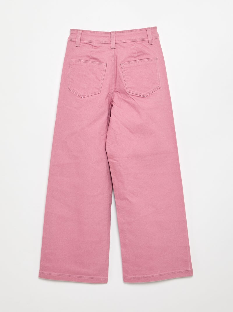 Pantalón wide leg sin bolsillos delanteros Rosa - Kiabi