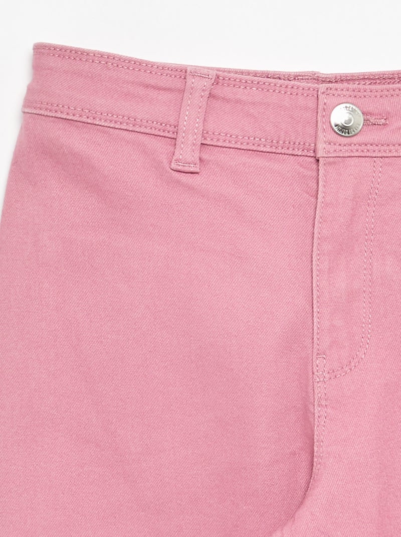 Pantalón wide leg sin bolsillos delanteros Rosa - Kiabi