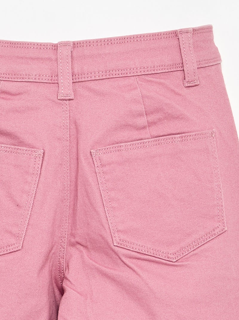 Pantalón wide leg sin bolsillos delanteros Rosa - Kiabi