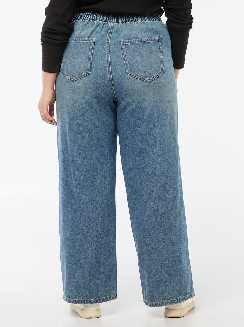 Pantalón wide leg vaquero oscuro Azul - Kiabi