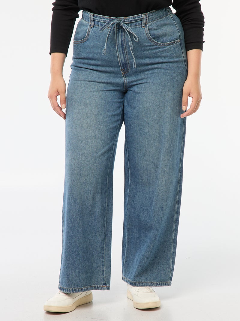 Pantalón wide leg vaquero oscuro Azul - Kiabi