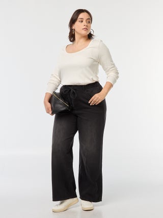 Pantalón wide leg vaquero oscuro