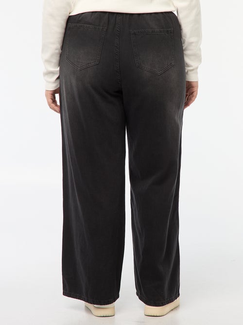 Pantalón wide leg vaquero oscuro - Kiabi