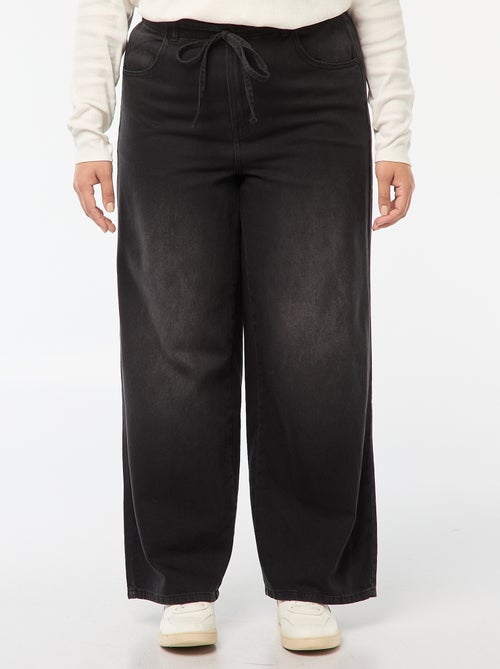 Pantalón wide leg vaquero oscuro - Kiabi