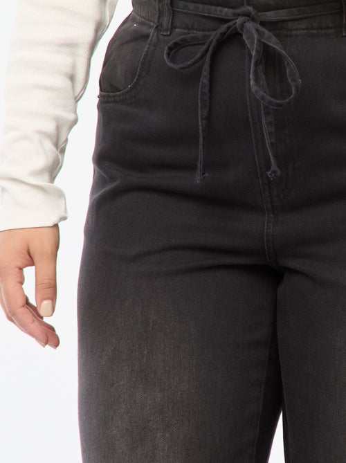 Pantalón wide leg vaquero oscuro - Kiabi