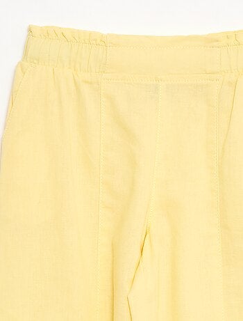 Pantalón wide leg/corte ancho en algodón tejido