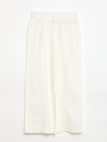 Pantalón wide leg/corte ancho en algodón tejido