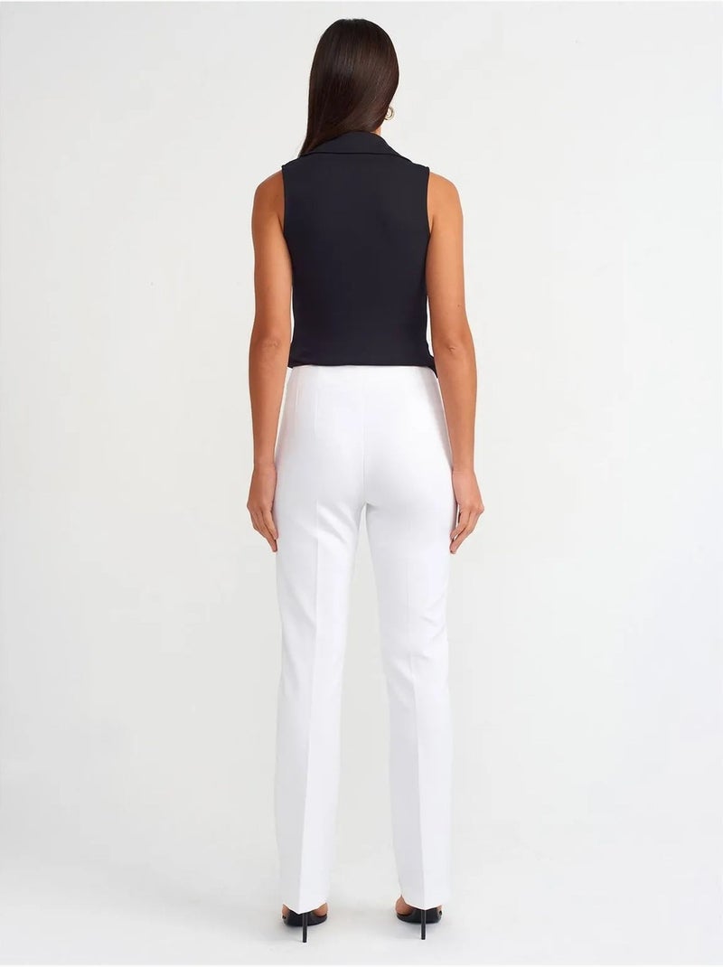 Pantalones acampanados de cintura alta Blanco - Kiabi