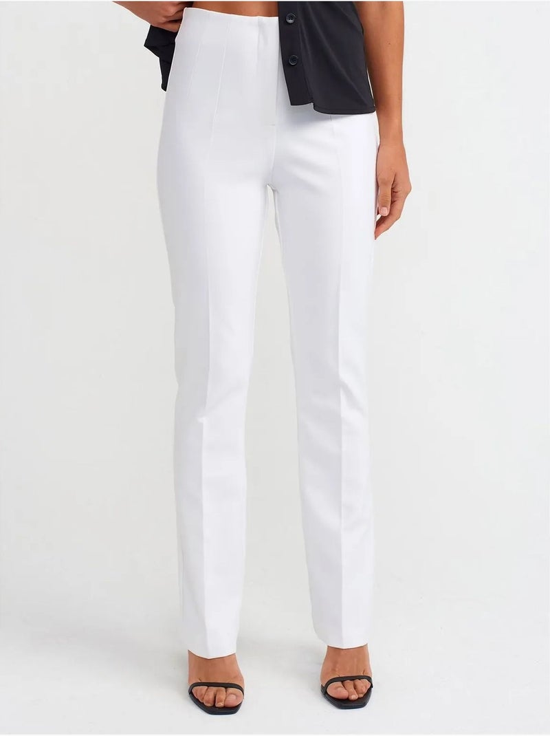 Pantalones acampanados de cintura alta Blanco - Kiabi