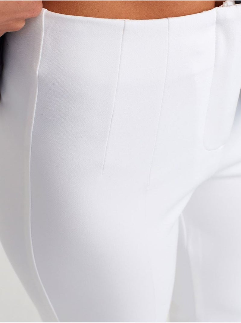Pantalones acampanados de cintura alta Blanco - Kiabi