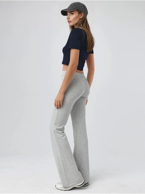 Pantalones acampanados de cintura alta con cinturilla elástica busem - Kiabi Pantalones acampanados de cintura alta con cinturilla elástica busem - Kiabi