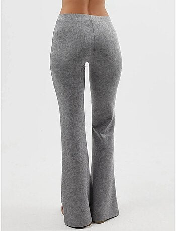 Pantalones acampanados de cintura alta con cinturilla elástica busem